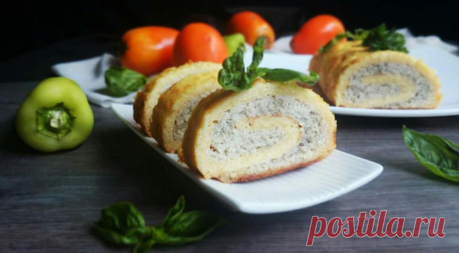 Сырно-куриный рулет , пошаговый рецепт с фото