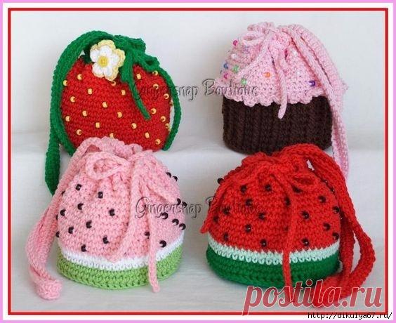 Детские вязаные сумочки