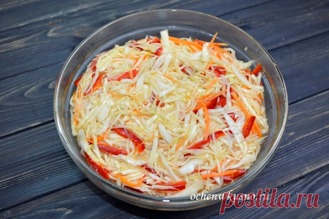 Маринованная капуста Провансаль быстрого приготовления (с болгарским перцем)