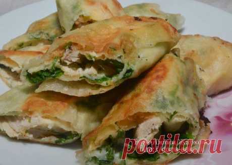 Рулетики из лаваша с курицей и сыром