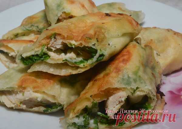 Рулетики из лаваша с курицей и сыром