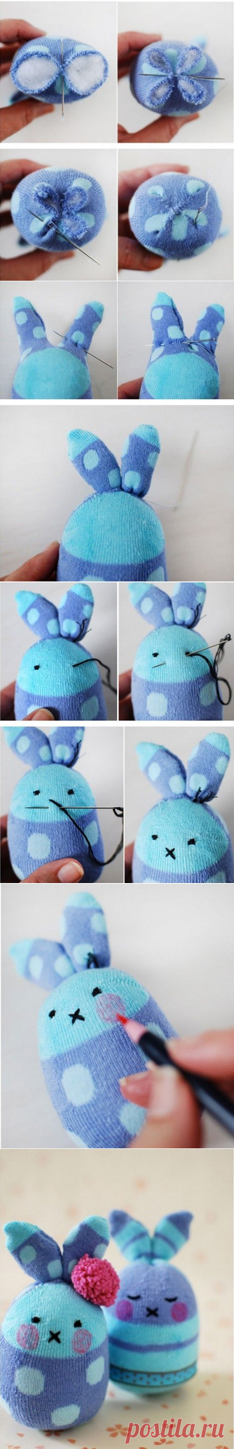 Зайка из носка. Мастер-класс