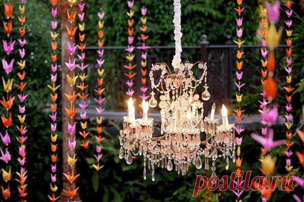 Оригинальные занавески из оригами