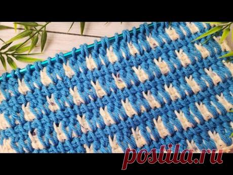 Fall 2024 ~ Blue Harmony: Tunisian Crochet Pattern with Ornamental Loops on Soft White