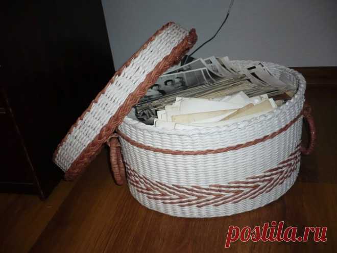 Корзинка из газет с косичкой. Мастер-класс на косичку