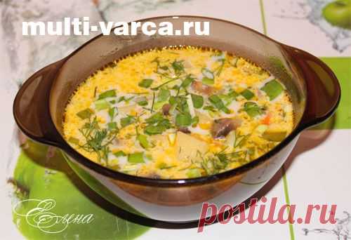 Сырный суп в мультиварке с шампиньонами