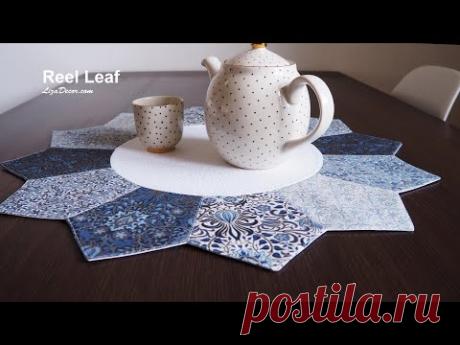 Round placemat. Sewing curves. Reel Leaf Templates #lizadecor 24inch (60cm)