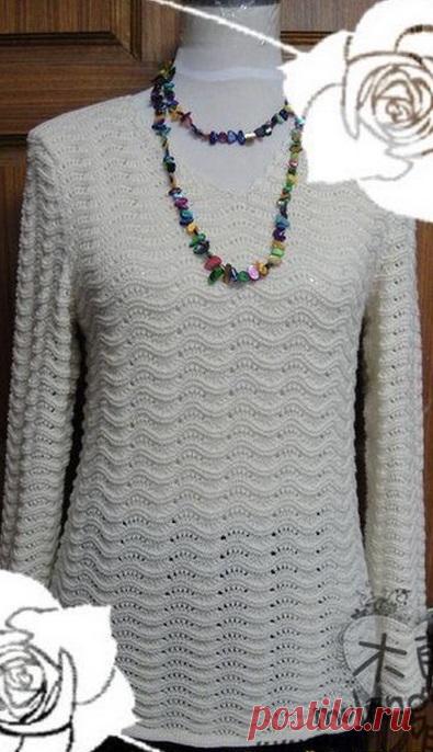 Узор Волны спицами