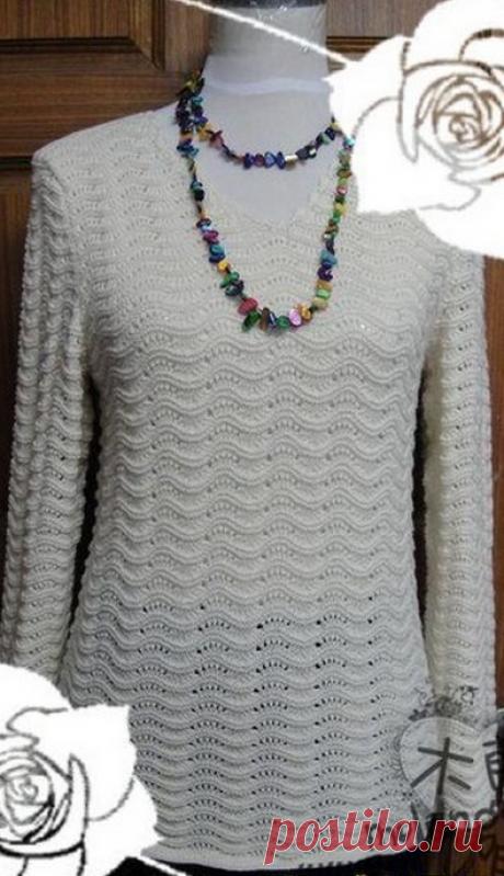 Узор Волны спицами