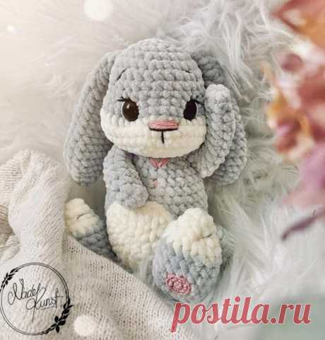 ღ Амигуруми схема вязания милого зайчика крючком