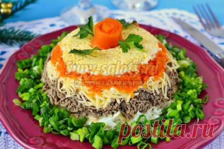 Слоеный салат с печенью. Рецепт с пошаговыми фото