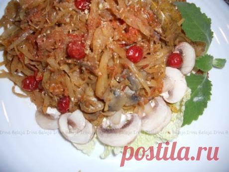 ТУШЕНАЯ КАПУСТА С ШАМПИНЬОНАМИ, постные блюда | Irina Belaja