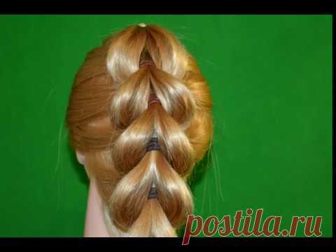 Прическа Коса из резинок