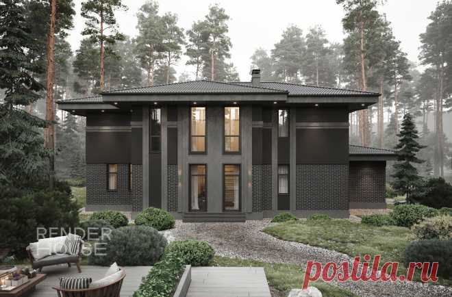 Проект «Сатори» дом в стиле райт под ключ | RNR