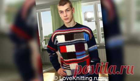 Пуловер в лоскутной технике | Loveknitting.ru