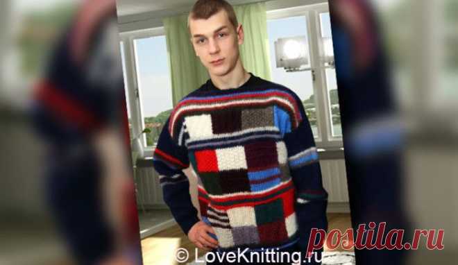 Пуловер в лоскутной технике | Loveknitting.ru