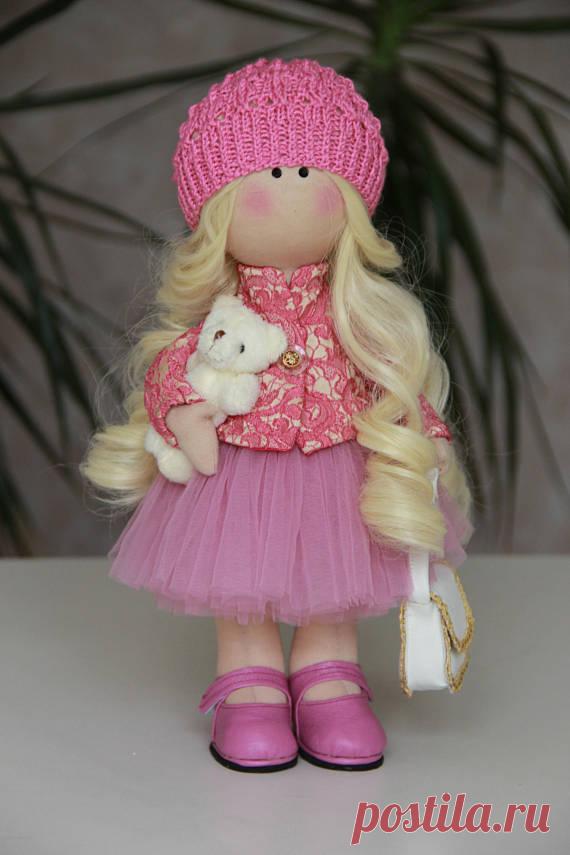 Dolls Hand made Tilda doll Interior doll Art doll Soft doll Cloth doll Fabric doll  Baby gift Hello, dear visitors of the store!  This soft doll is hand-crafted by designer Irina (Omsk, Russia).  The Doll 34-36 cm (13.4 inch) tall.  The Doll is made of high quality natural materials.  It are made by knit items of wool and/or mohair and cotton. All materials, soft and pleasant to the touch. The body of the doll is sewn from special European fabrics for dolls and toys and Am...