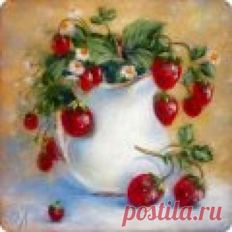 Натюрморт с клубникой. Поэтапные фото | Страна Мастеров