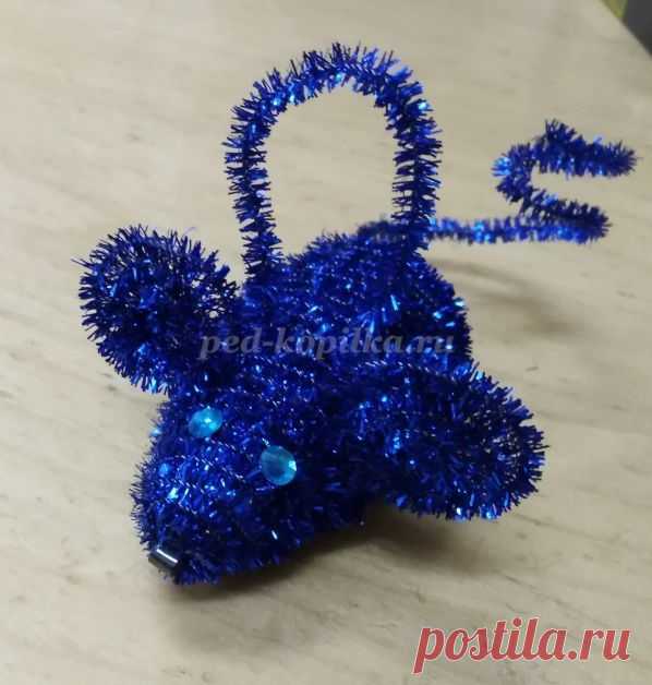 Мышка из фольги и синельной проволоки своими руками пошагово с фото