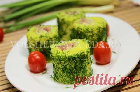Картофельные роллы с сельдью и луком Эффектная закуска без кулинарных подвигов.