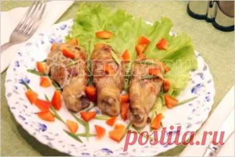Фаршированные куриные голени - Рецепты. Вторые блюда. Блюда из курицы и птицы