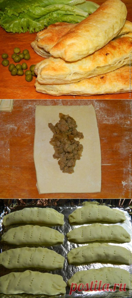Печеные слоеные чебуреки