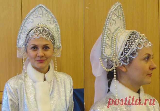 Кокошник для Снегурочки своими руками
