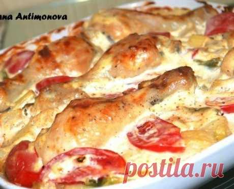 КУРИЦА С ОВОЩАМИ В СЛИВОЧНОМ СОУСЕ
