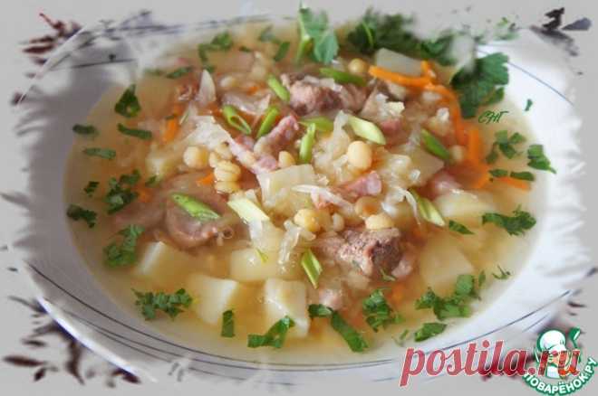 Гороховые щи с копченой свининой 