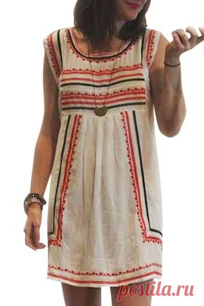 Sleeveless Stripes A-Line Dress: Print Dresses | ZAFUL
