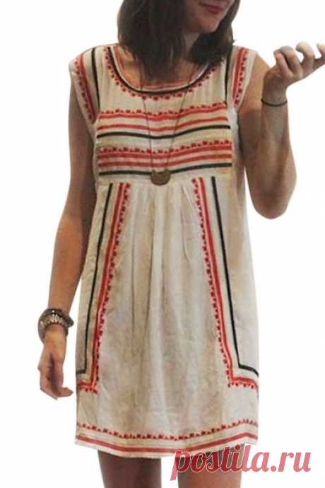 Sleeveless Stripes A-Line Dress: Print Dresses | ZAFUL