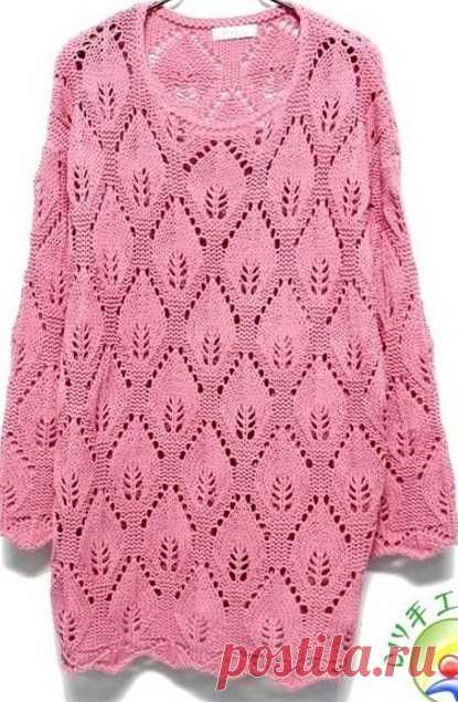 Стильная туника спицами. Схема узора. / knittingideas.ru