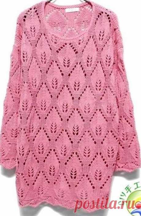 Стильная туника спицами. Схема узора. / knittingideas.ru