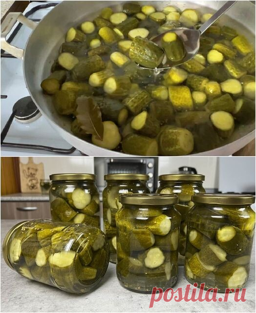 Всю зиму не могла нарадоваться этими огурчиками: маринованные огурцы по-фински. Никакой стерилизации, всё очень просто

Этот рецепт отличается своей простотой: нет необходимости возиться с кипятком, переливая его туда-сюда. Огурцы готовятся быстро.

Ингредиенты: 
огурцы-3 кг, 
вода-3 л, 
соль каменная-6 ст. л., 
сахар-400 г, 
уксус-960 мл,
семена горчицы-2 ч. л., 
лавр.лист- 3 шт

Приготовление:
Сначала огурцы замачиваю в воде на два часа. Затем нарезаю их на крупные куски...