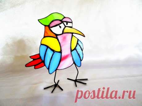 Pájaro Vidriera pájaro Estatua Arte de vidrio Hecho a mano Estatua de vidrio Pájaro enojado Plumas coloridas Pájaro somnoliento Regalo de cumpleaños Niños - Etsy Chile