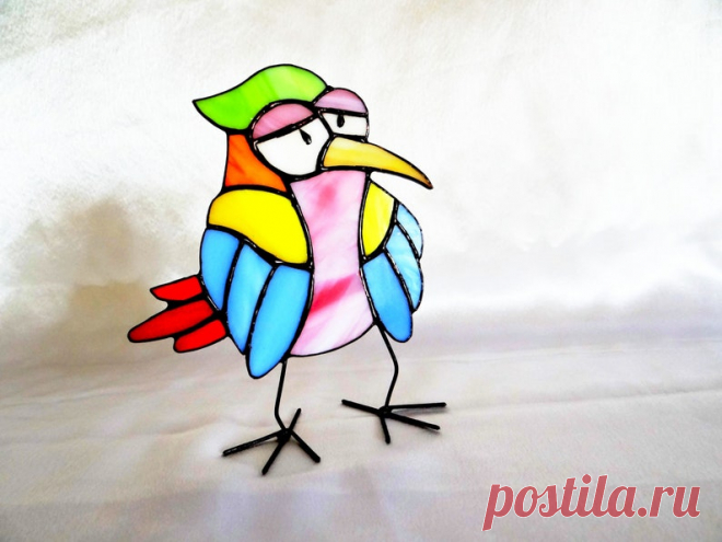 Pájaro Vidriera pájaro Estatua Arte de vidrio Hecho a mano Estatua de vidrio Pájaro enojado Plumas coloridas Pájaro somnoliento Regalo de cumpleaños Niños - Etsy Chile