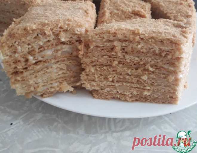Медовик с заварным кремом и сгущенкой – кулинарный рецепт