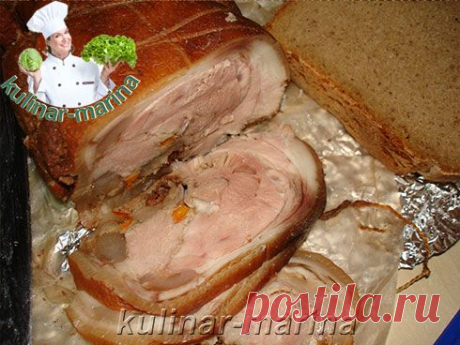 Закусочный рулет из рульки в луковой шелухе | Четыре вкуса