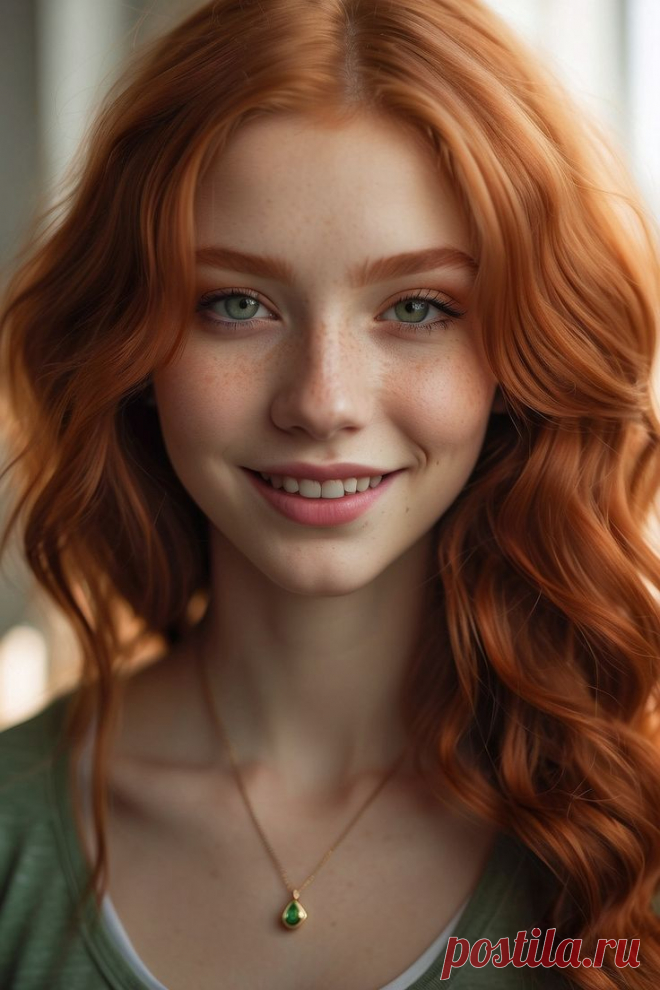 Рыжая. Улыбка.