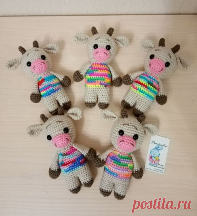 Ладошковая игрушка бычок | Амигуруми