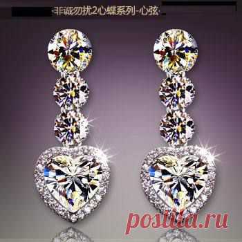 earring case Picture - More Detailed Picture about Genuine Sona CZ 925 Sterling Silver Stud Earrings Austrian Crystal Heart Shaped Fashion Without Pierced Ears can Wear Ear Clip Picture in Stud Earrings from The Prince and Princess | Aliexpress.com | Alibaba Group