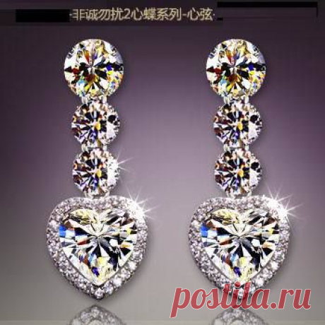earring case Picture - More Detailed Picture about Genuine Sona CZ 925 Sterling Silver Stud Earrings Austrian Crystal Heart Shaped Fashion Without Pierced Ears can Wear Ear Clip Picture in Stud Earrings from The Prince and Princess | Aliexpress.com | Alibaba Group
