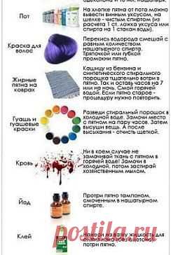 Как очистить самые разные пятна? Сохраните, чтобы не забыть!
