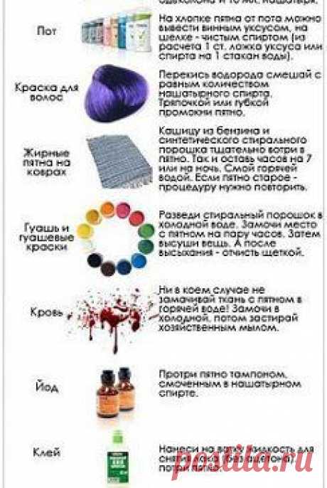 Как очистить самые разные пятна? Сохраните, чтобы не забыть!