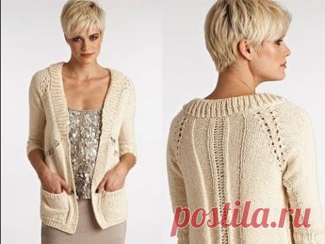 Вязание спицами белой кофты из журнала Вог |