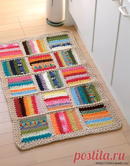 Коврик крючком. Из остатков пряжи