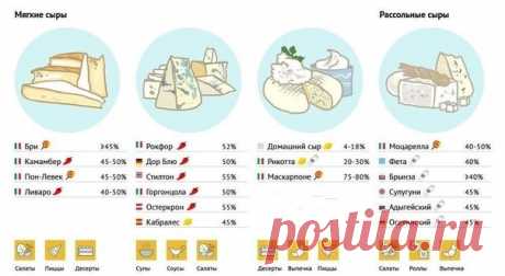 Виды сыра, используемые в кулинарии