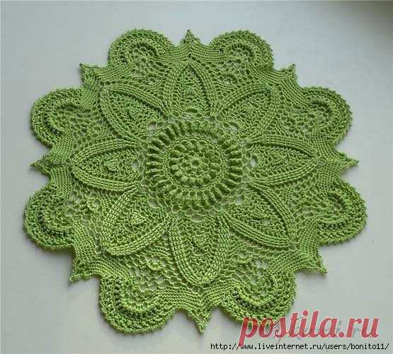 ЗЕЛЕНАЯ САЛФЕТКА DOILY...ОПИСАНИЕ НА РУССКОМ ЯЗЫКЕ...
