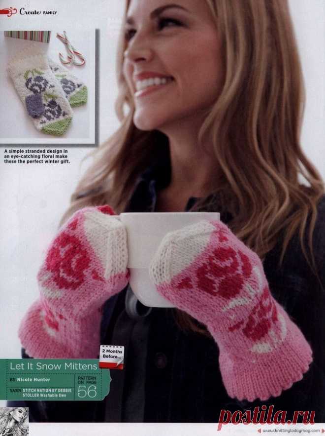 Let it Snow Mittens (вязание спицами, описание)