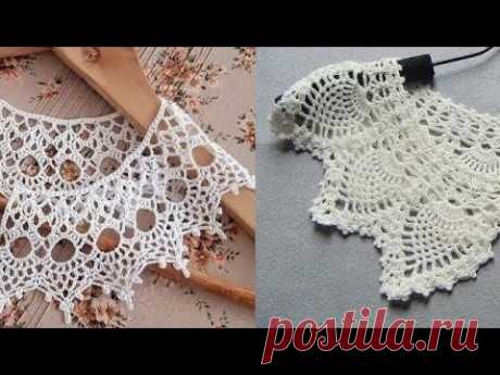 Воротник кружевной крючком - Lace Crochet Collar - YouTube